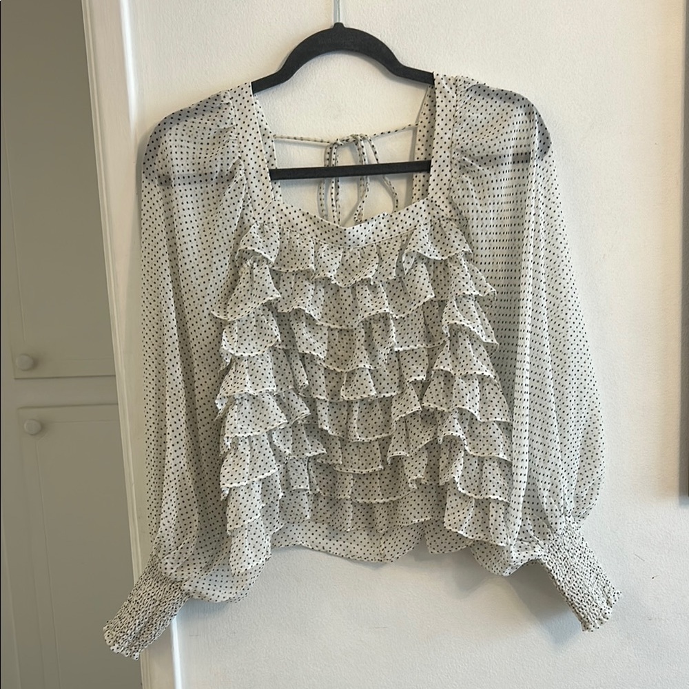 Polka Dot Ruffle Blouse